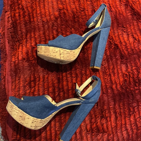 N By Nicole Miller Women Denim Heels - Picture 4 of 7